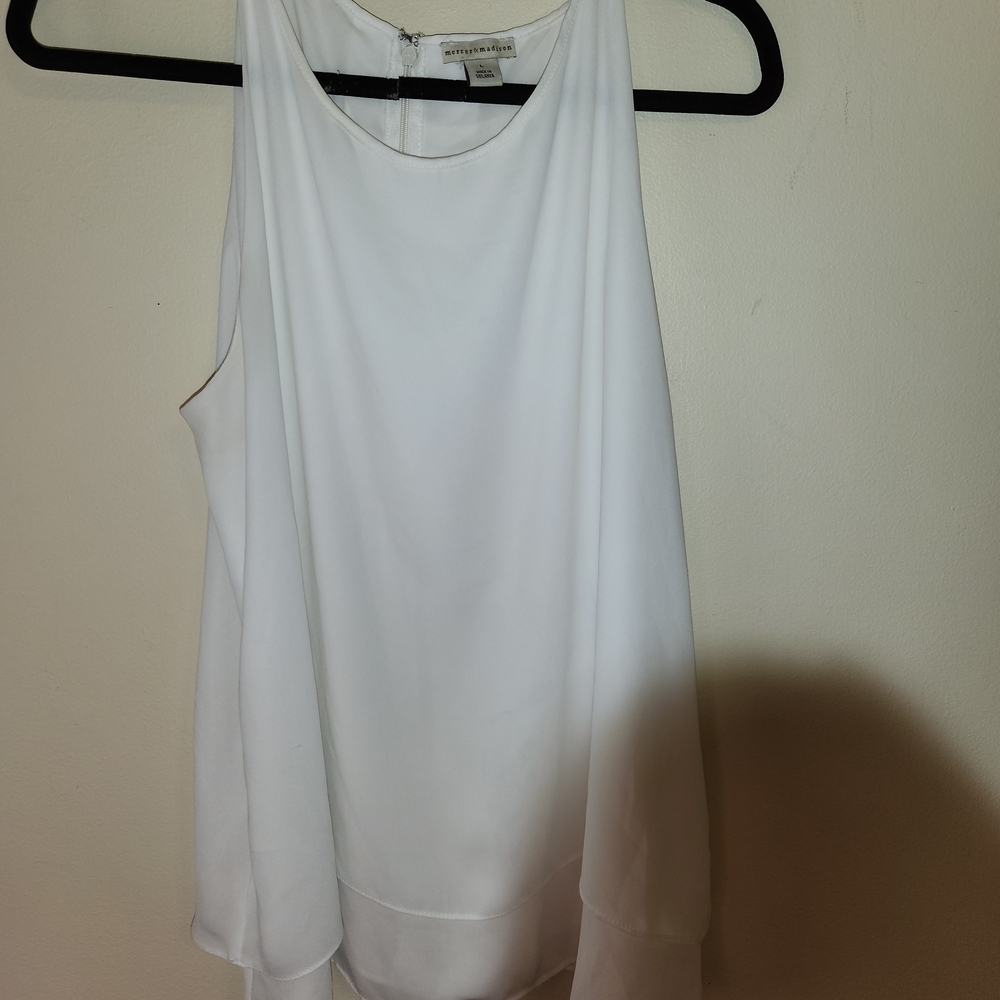 Mercer & Madison White Sleeveless Blouse